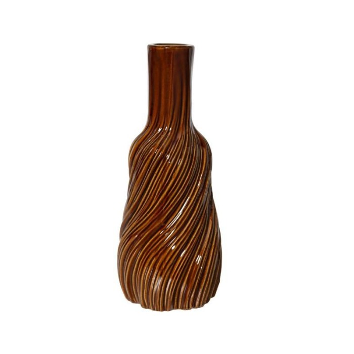VASO MARRONE STILE SPIRALE H.35 D.14.5